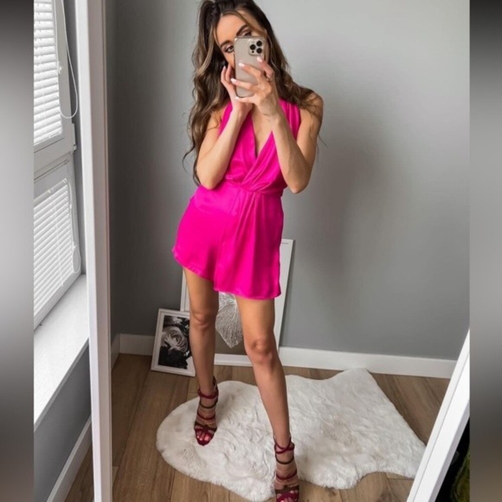 ZARA SATIN EFFECT SHORT JUMPSUIT - Picture 6 of 6